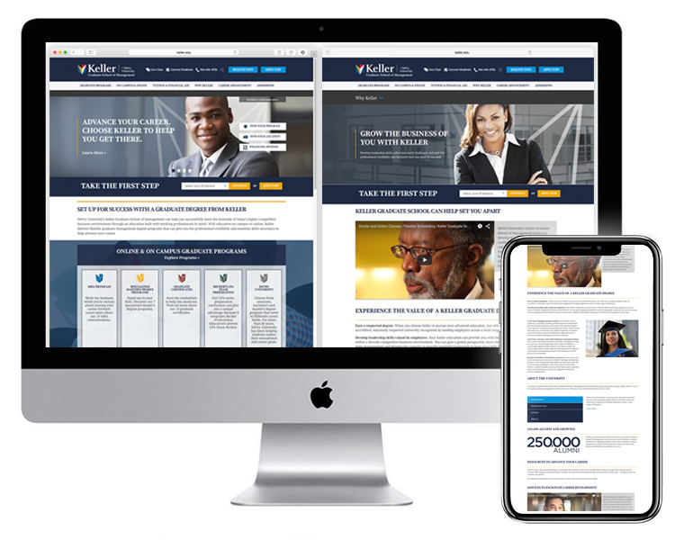 Keller website for Keller Graduate School